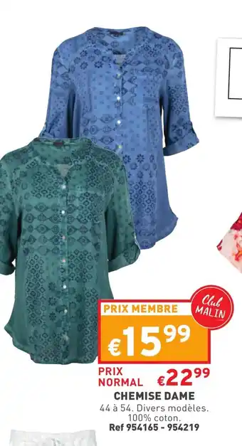 Trafic Chemise dame offre
