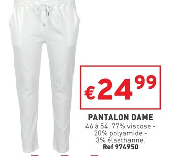Trafic Pantalon dame offre