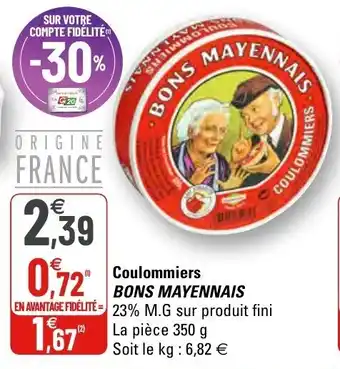 G20 Coulommiers Bons Mayennais offre