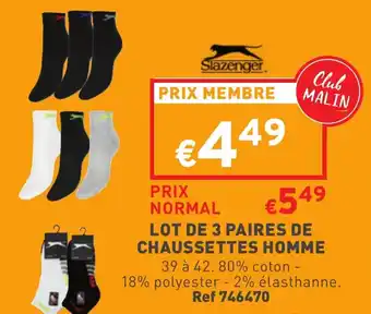 Trafic Lot de 3 paires de chaussettes homme offre