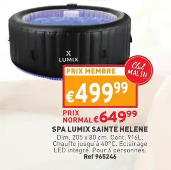 Trafic Spa lumix sainte helene offre
