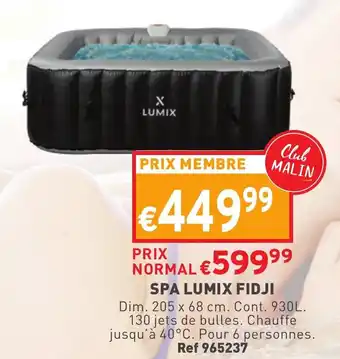 Trafic Spa lumix fidji offre
