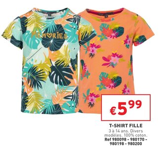 Trafic T-shirt fille offre