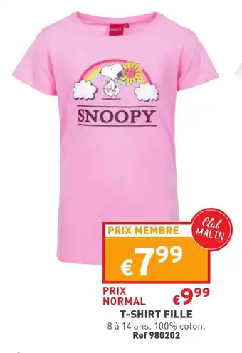 Trafic T-shirt fille offre