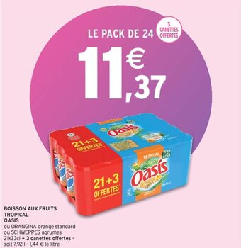 Intermarché OASIS boisson aux fruits tropical offre