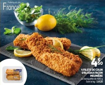 Auchan Supermarché 4 filets de colin d'alaska façon meunière offre