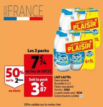 Auchan Supermarché Lait lactel offre