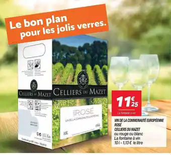 Netto Vin De La Communauté Européenne Rosé Celliers Du Mazet offre