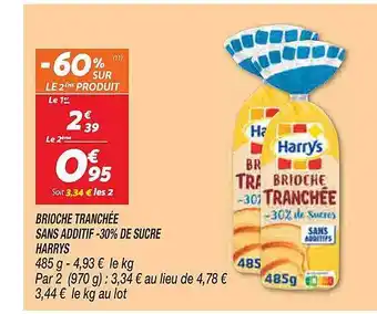 Netto Brioche Tranchée Sans Additif -30% De Sucre Harrys offre