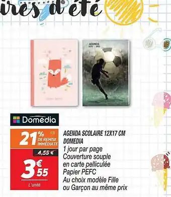 Netto Agenda Scolaire 12x17 Cm Domédia offre