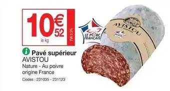 Promocash Pavé Supérieur Avistou offre