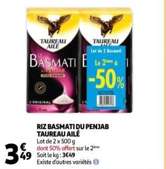 Auchan Supermarché Riz basmati du penjab taureau ailé offre
