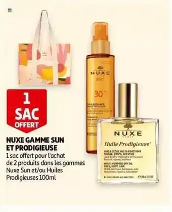 Auchan Nuxe Gamme Sun Et Prodigieuse offre