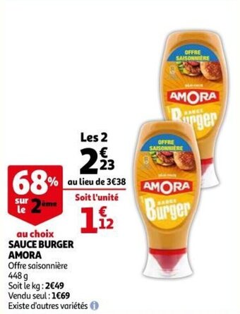 Auchan Supermarché AMORA sauce burger offre