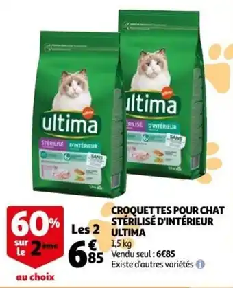 Croquettes pour chat stérilisé d'intérieur ultima