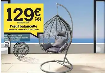 Centrakor L'oeuf Balancelle offre