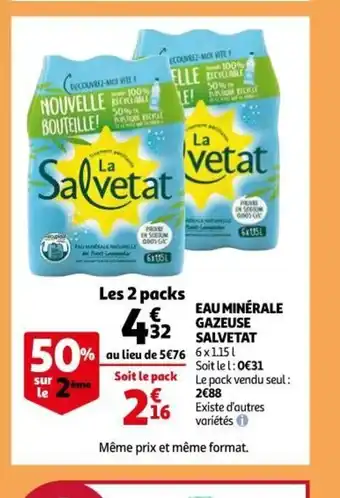 Auchan Supermarché Salvetat Eau Minérale Gazeuse offre