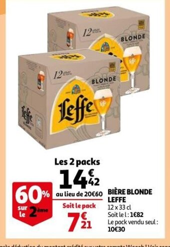 Auchan Supermarché Leffe bière Blonde offre