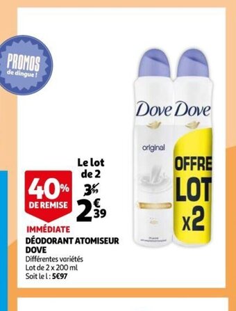 Auchan Supermarché Dove Déodorant Atomiseur offre