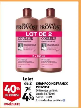 Auchan Supermarché Provost Shampooing Franck offre