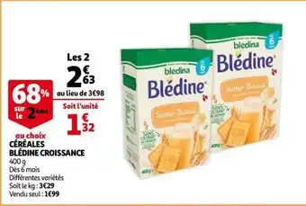 Auchan Supermarché Céréales Blédine Croissance offre