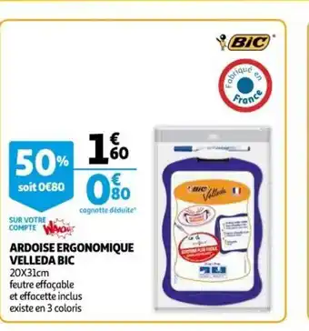 Auchan Supermarché Velleda Bic Ardoise Ergonomique offre