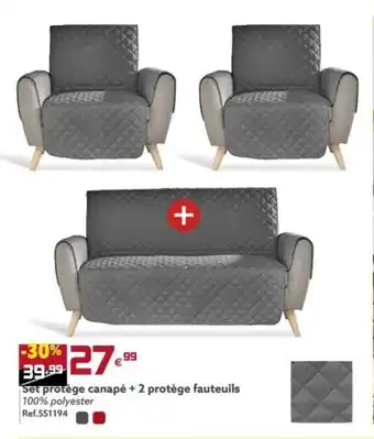 Gifi Set Protège Canapé +2 Protège Fauteuils offre