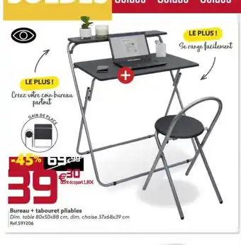 Gifi Bureau + Tabouret Pliables offre