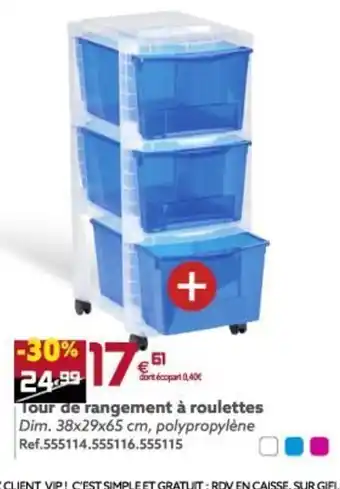 Gifi Tour de Rangement à Roulettes offre