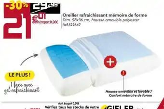 Gifi Oreiller Rafraîchissant Mémoire de Forme offre