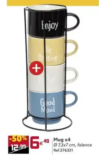 Gifi Mug x4 offre