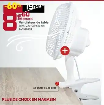 Gifi Ventilateur de Table offre