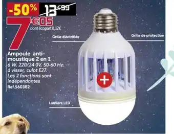 Ampoule Anti-Moustique 2 En 1