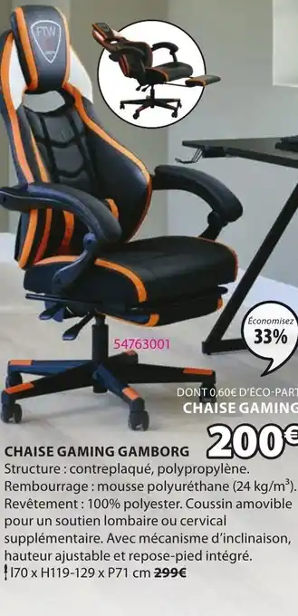 JYSK Chaise Gaming Gamborg offre