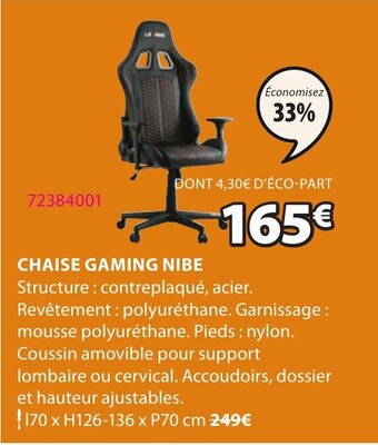 JYSK Chaise Gaming Nibe offre