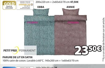 JYSK Parure de Lit En satin offre