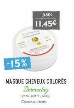 Naturalia Masque Cheveux Colorés Dermaclay offre