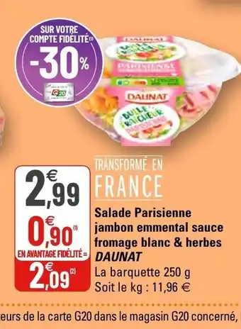 G20 Salade Parisienne jambon emmental sauce offre