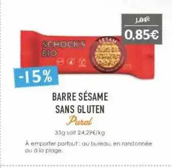 Naturalia Barre Sésame Sans Gluten Pural offre