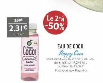 Naturalia Eau De Coco Happy Coco offre