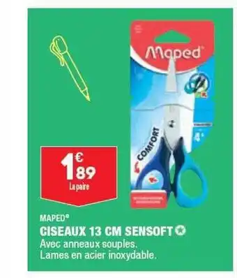 ALDI Ciseaux 13 Cm Sensoft Maped offre