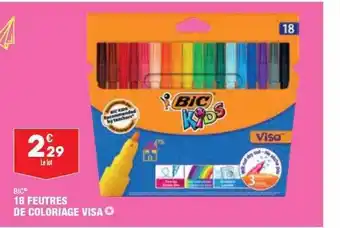 ALDI 18 Feutres De Coloriage Visa Bic offre