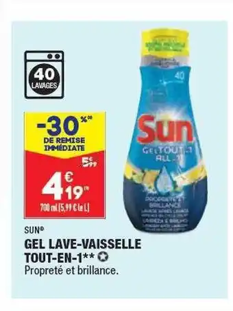 ALDI Gel Lave-vaisselle Tout-en-1 Sun offre