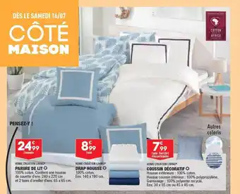 ALDI Parure De Lit Home Création Living, Drap Housse Home Création Living, Coussin Décoratif Home Création Living offre