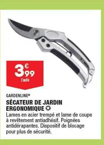 ALDI Sécateur De Jardin Ergonomique Gardenline offre