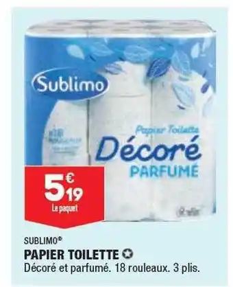 ALDI Papier Toilette Sublimo offre