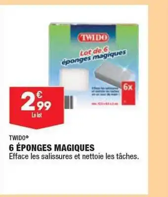 ALDI 6 éponges Magiques Twido offre