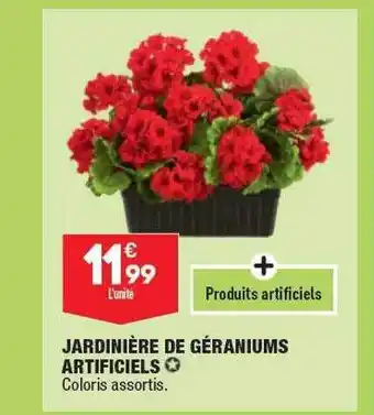 ALDI Jardinière De Géraniums Artificiels offre
