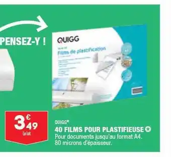 ALDI 40 Films Pour Plastifieuse Quigg offre