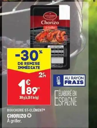 ALDI Chorizo Boucherie St-clément offre
